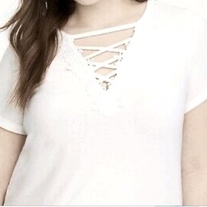 TORRID * V-Neck lattice top (Torrid 2)